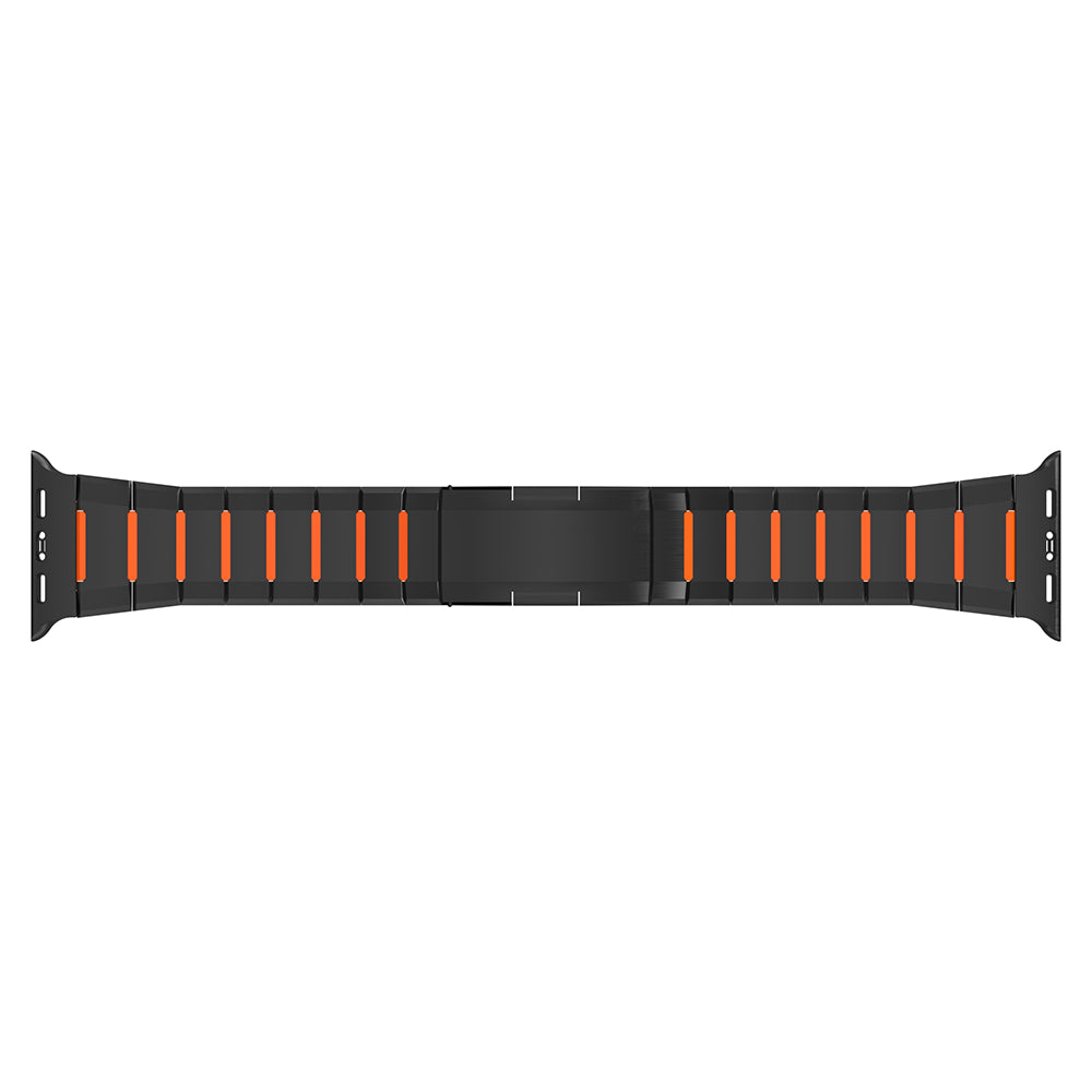 Apple Watch Ultra Steel Hybrid Strap (Black/Orange)
