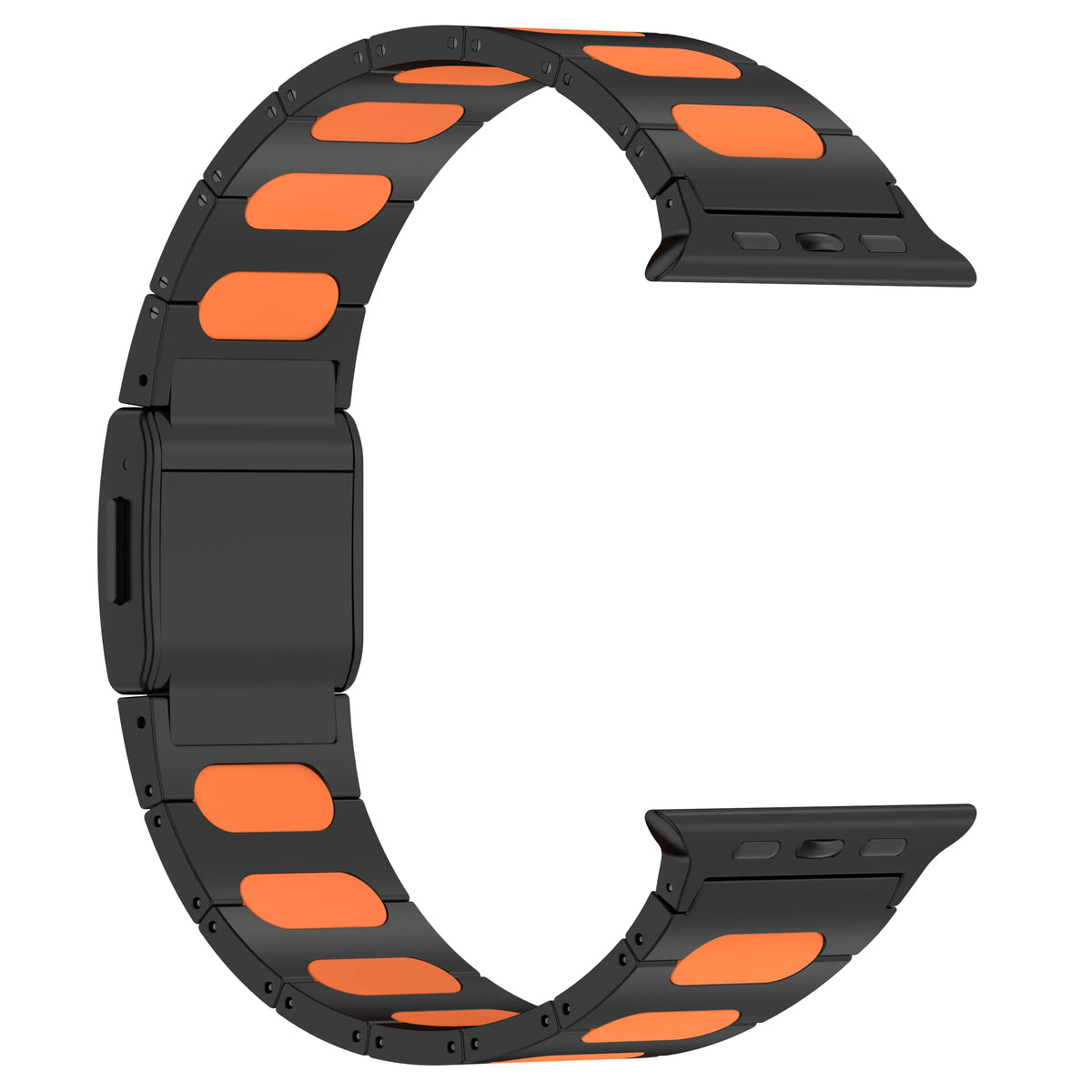 Apple Watch Ultra Refined Steel Hybrid Strap (Black/Orange)