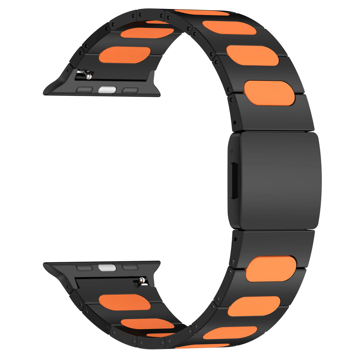 Apple Watch Ultra Refined Steel Hybrid Strap (Black/Orange)
