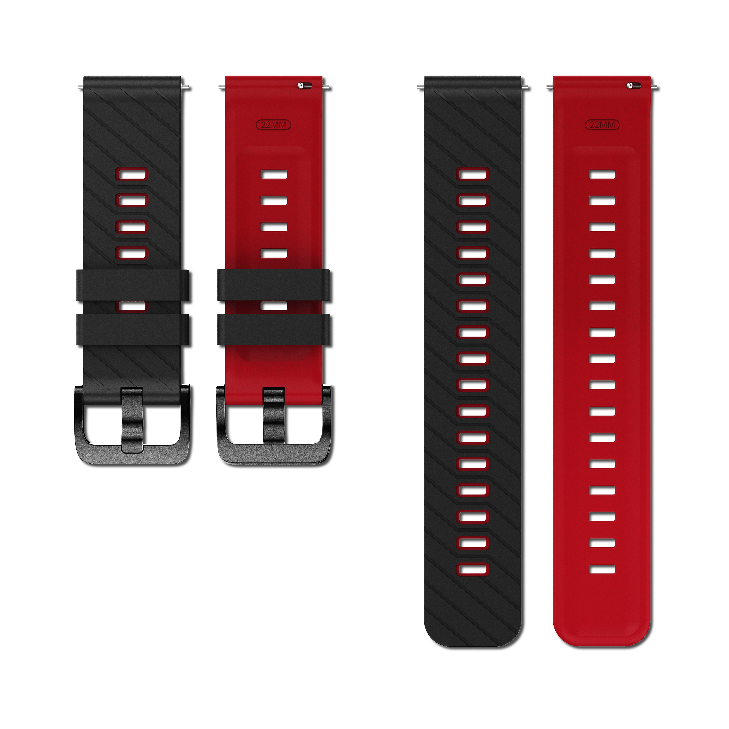 Fossil Gen 5e - 44mm Twill Sport Strap (Black/Red)