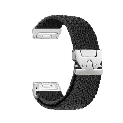 Garmin Quatix 8 Pro - 47mm Braided Strap P-Buckle (Black with Silver)