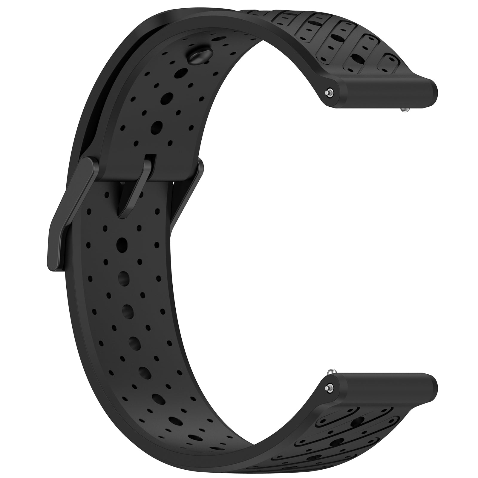 Coros Apex 46mm Striped Silicone Strap (Black)