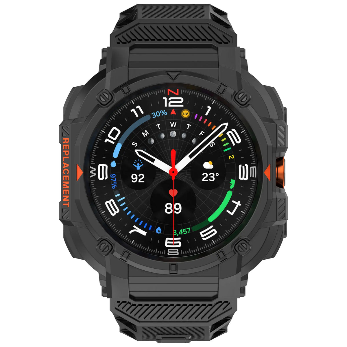 Silicone TPU Strap with Frame, black