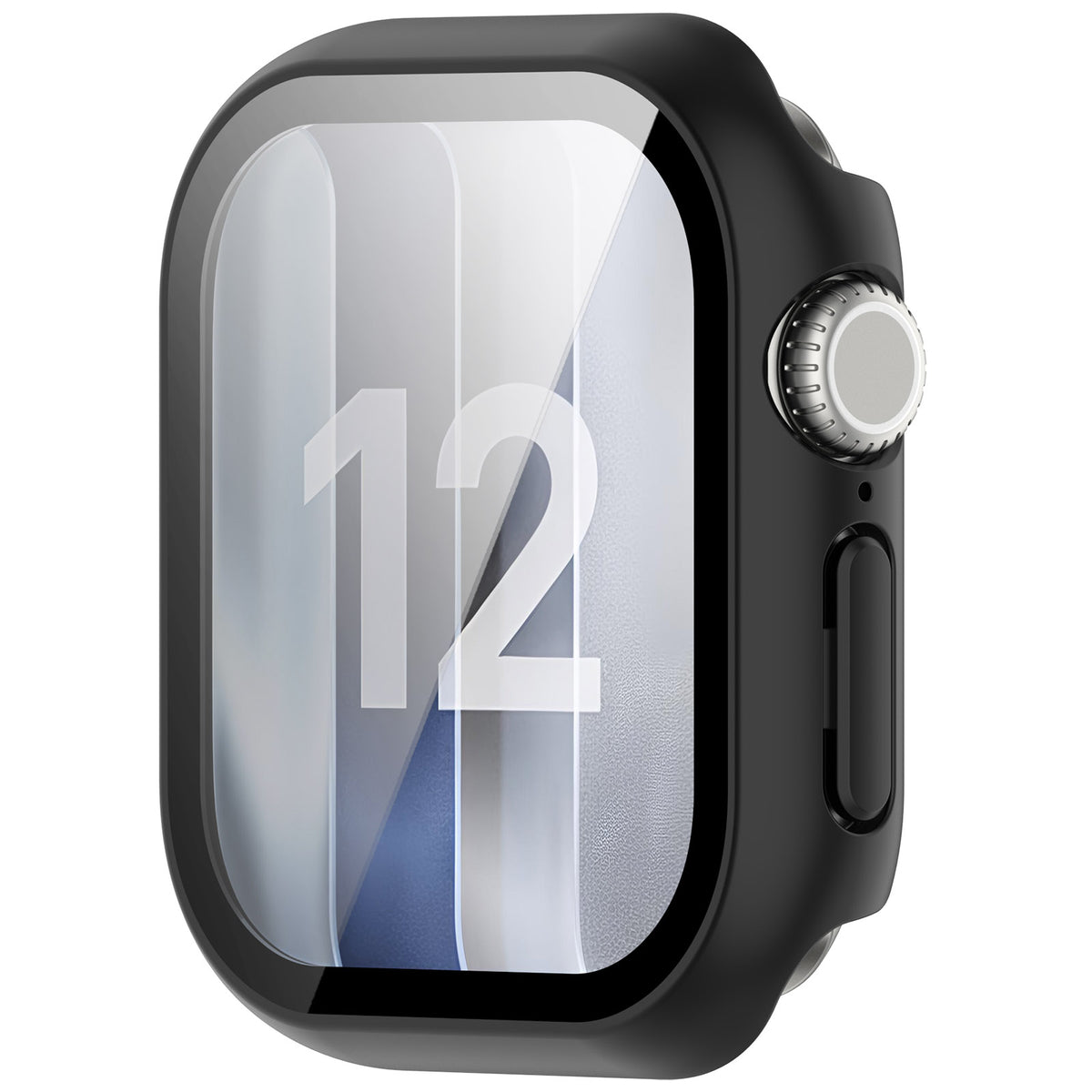 Apple Watch 12 - 42mm PC Case with Glass (Black)