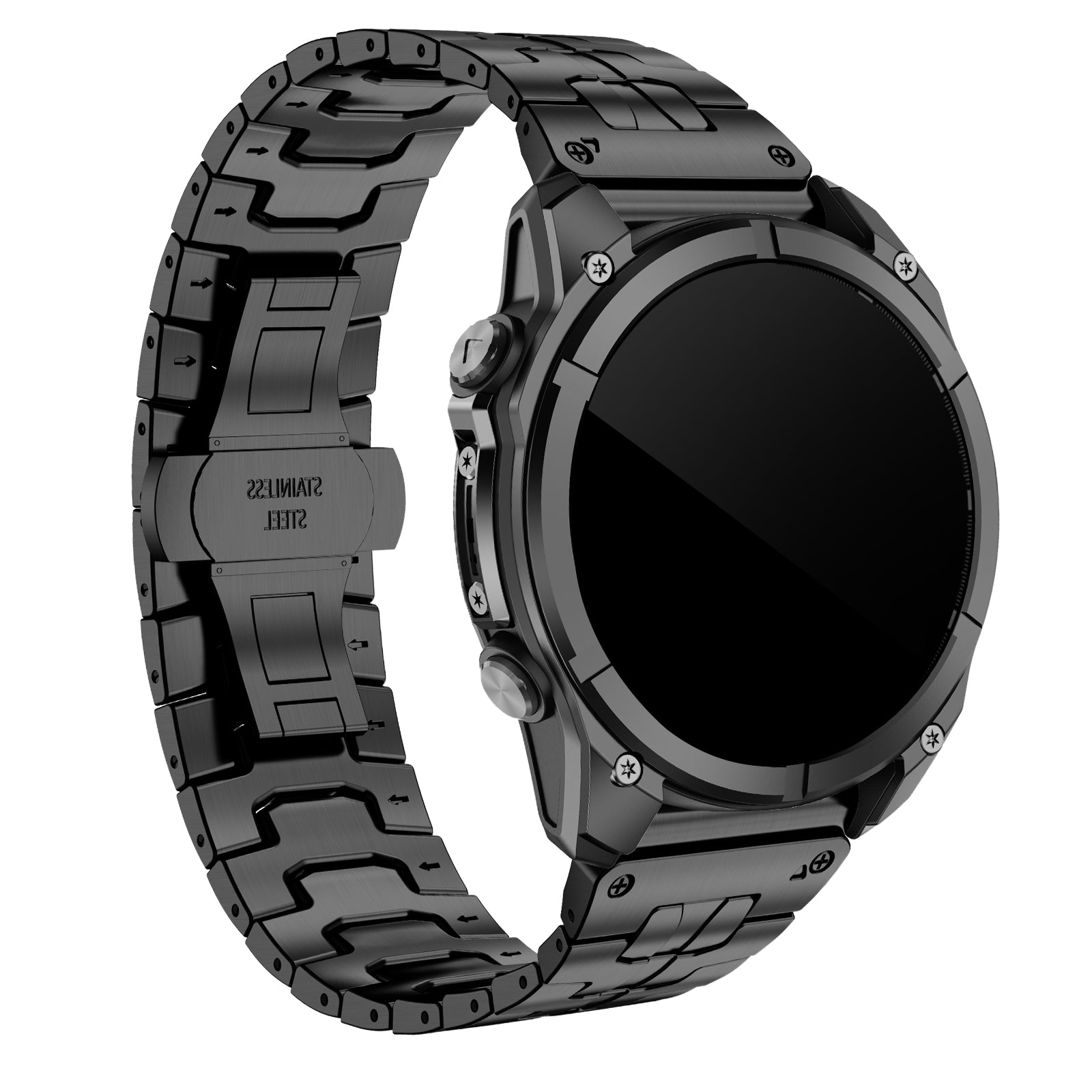 Garmin Forerunner 965 Steel 'Iron' Strap (Black)