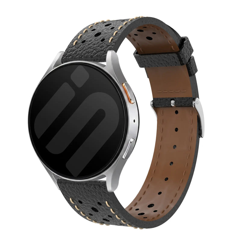 20mm breathable leather band black