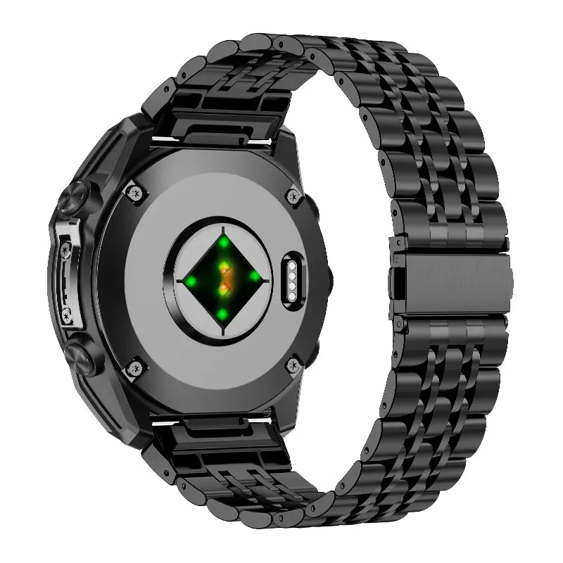 Garmin Fenix 8 - 43mm Premium '7 bead' Steel Strap (Black)