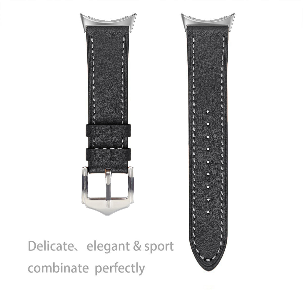Google Pixel Watch 4 - 45mm Modern Leather Strap (Black)