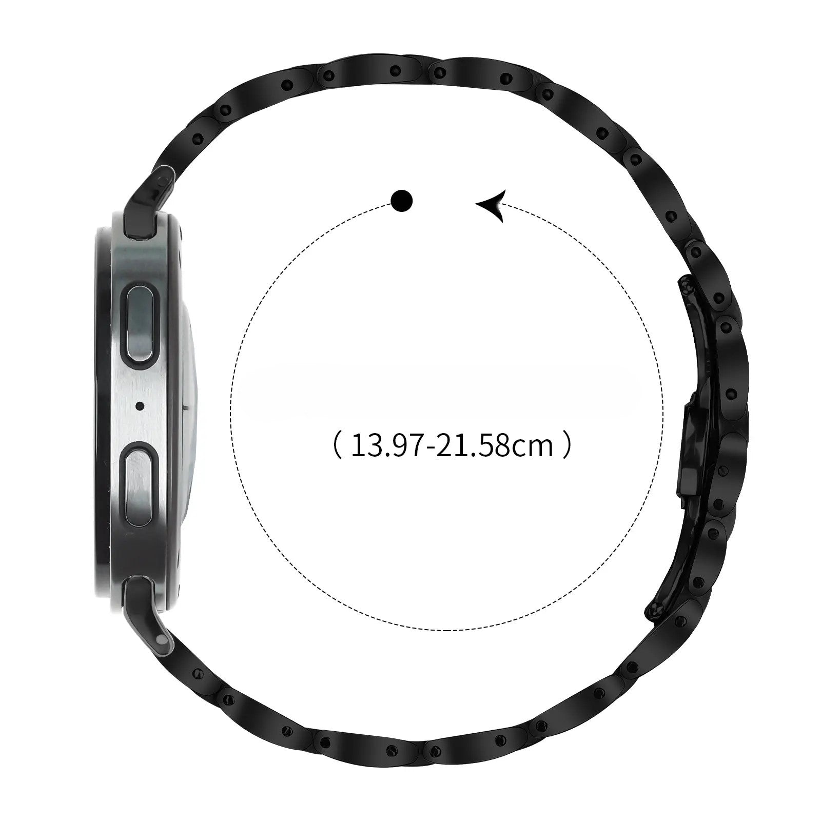Samsung Galaxy Watch 8 Classic Slimfit Steel Strap (Black)