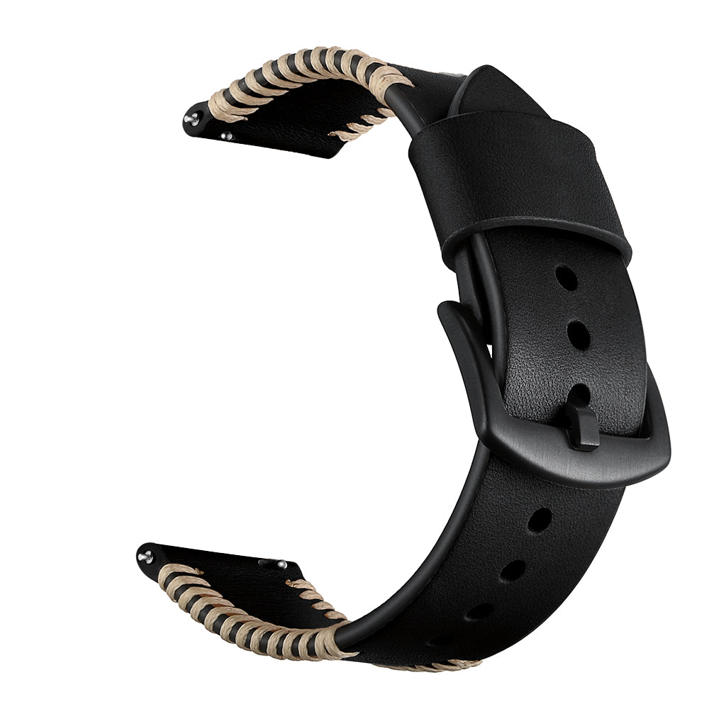 Polar Ignite 2 Stitched Leather Strap (Black)