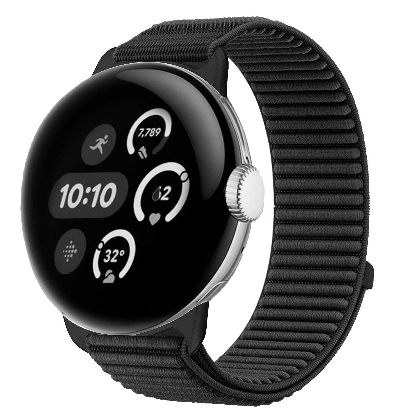 Google Pixel Watch 4 - 41mm Wave Nylon Strap (Black)