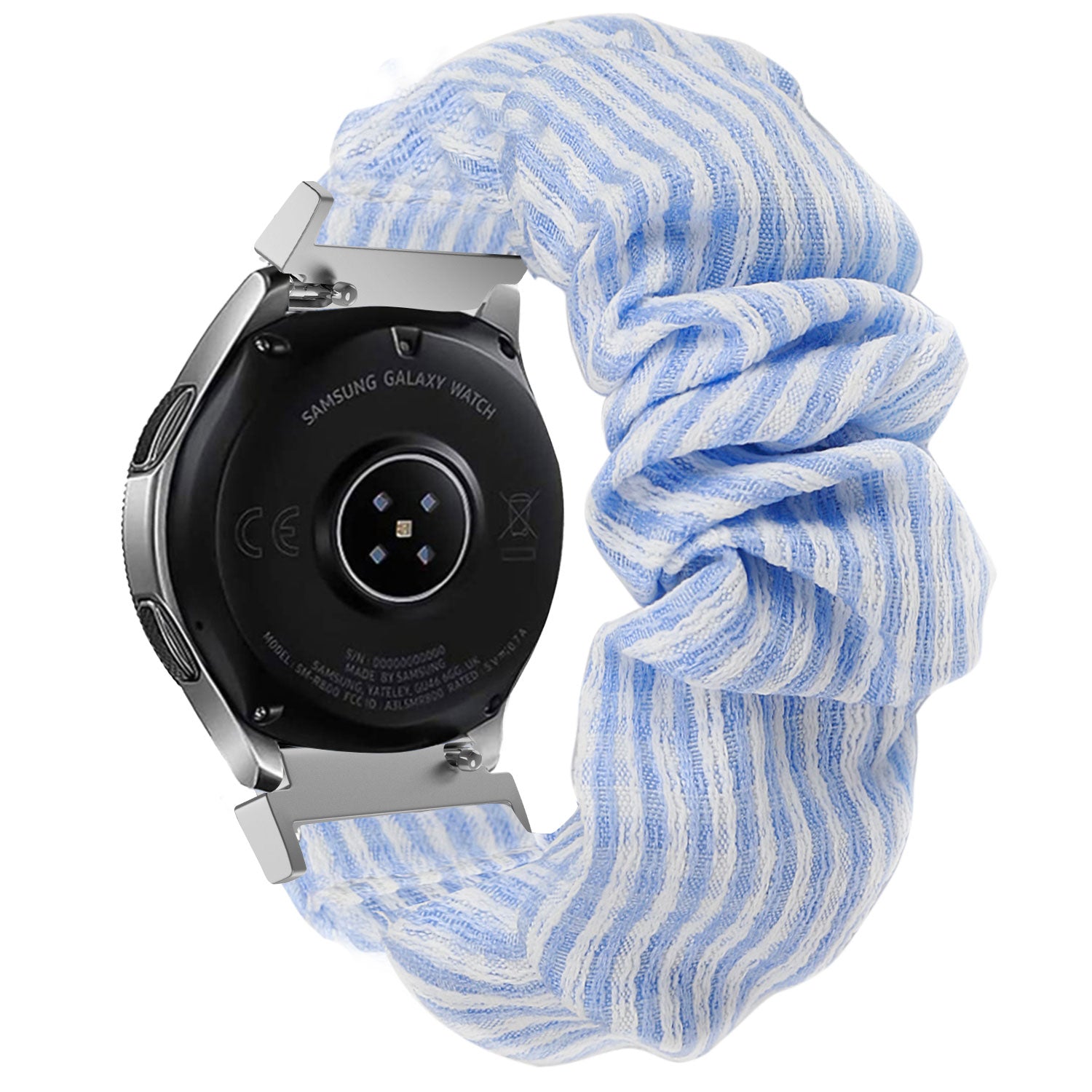Samsung Galaxy Watch 7 - 44mm Scrunchie Strap (Blue Striped)