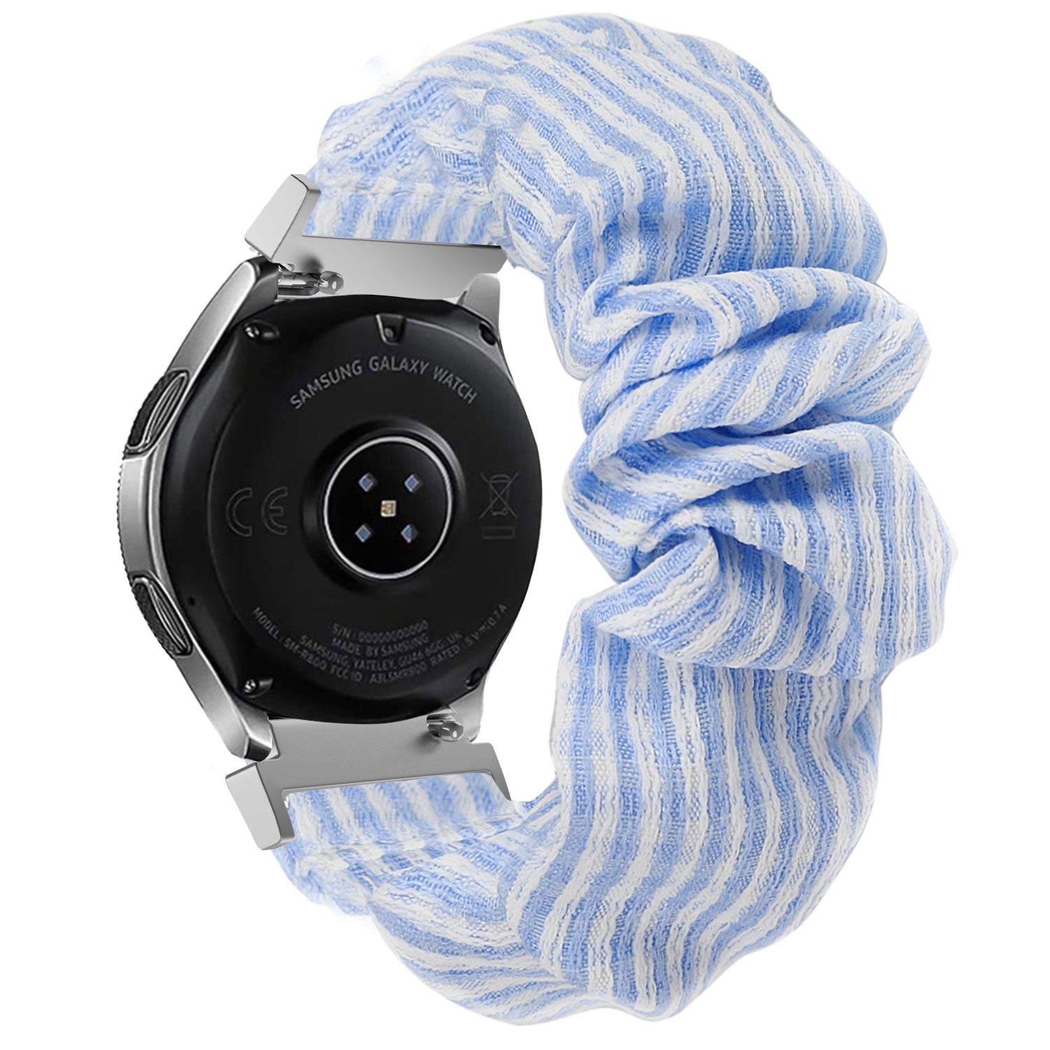 Samsung Galaxy Watch 4 44mm Scrunchie Strap (Blue Stripes)