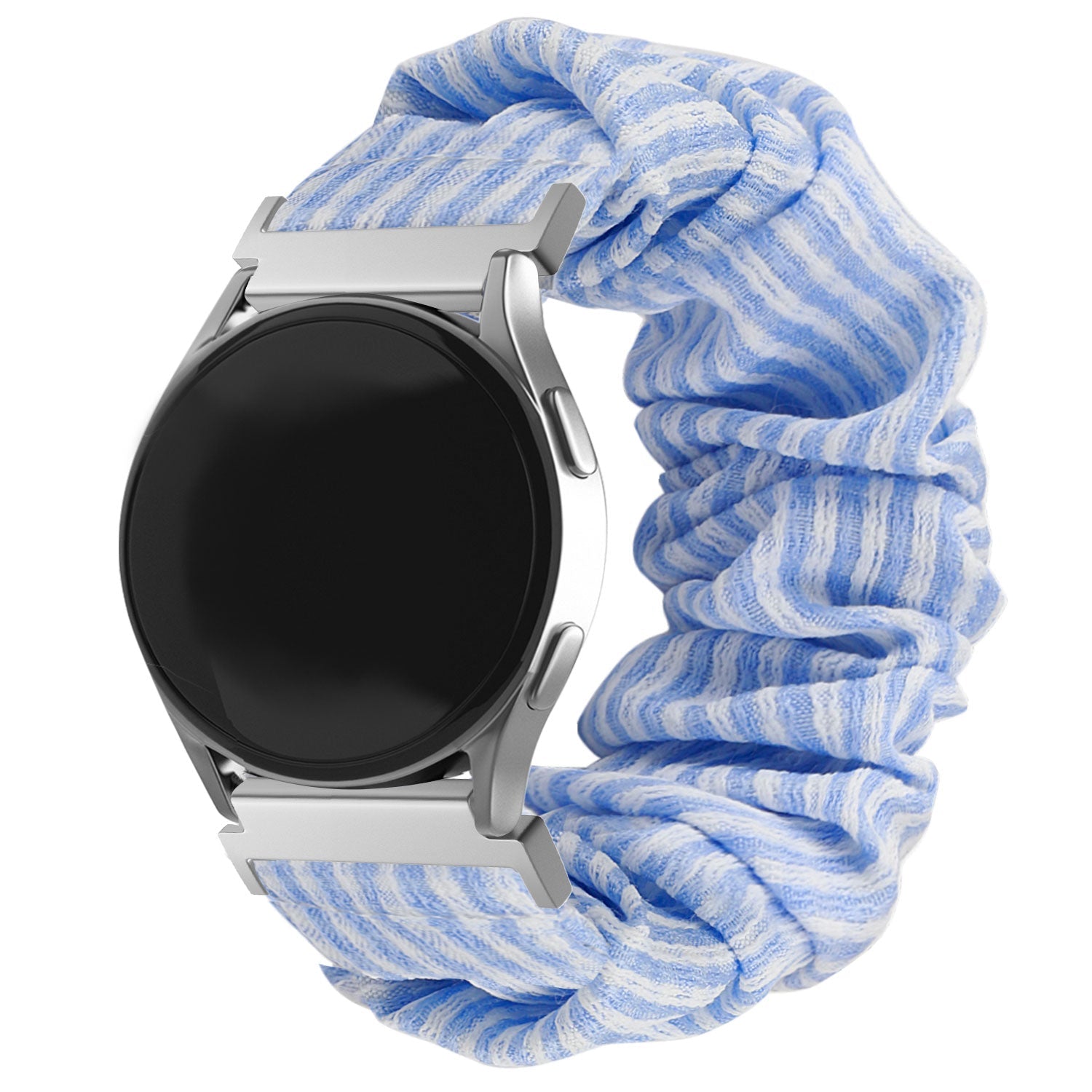 Samsung Galaxy Watch 4 44mm Scrunchie Strap (Blue Stripes)