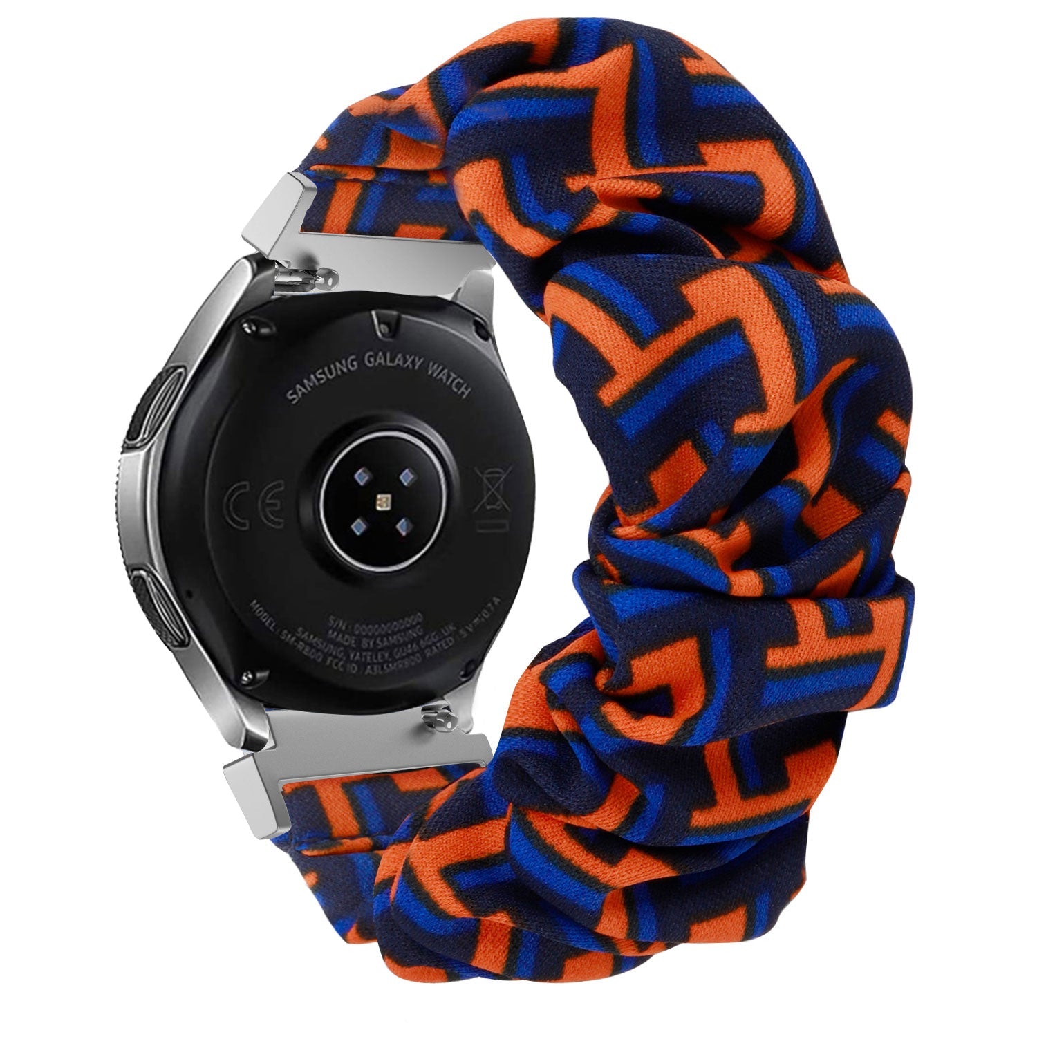 Samsung Galaxy Watch 7 - 40mm Scrunchie Strap (Black/Orange/Blue)