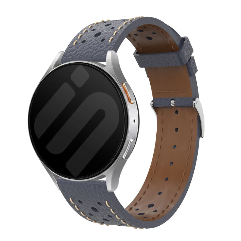 22mm breathable leather band blue