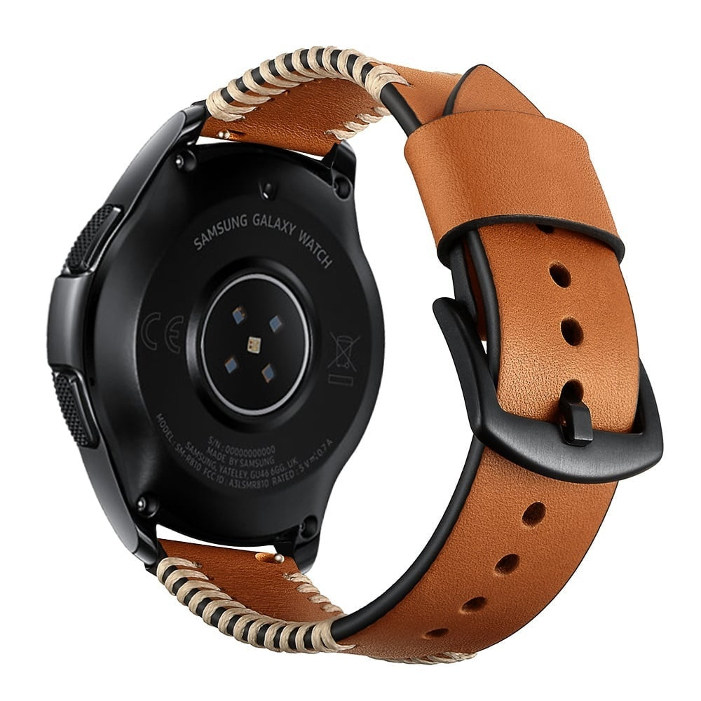 Amazfit Active 2 Stitched Leather Strap (Brown)