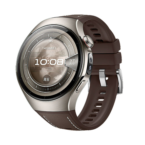 Huawei Watch 5 - 42mm Leather Hybrid Strap 'Perfect Fit' (Brown)