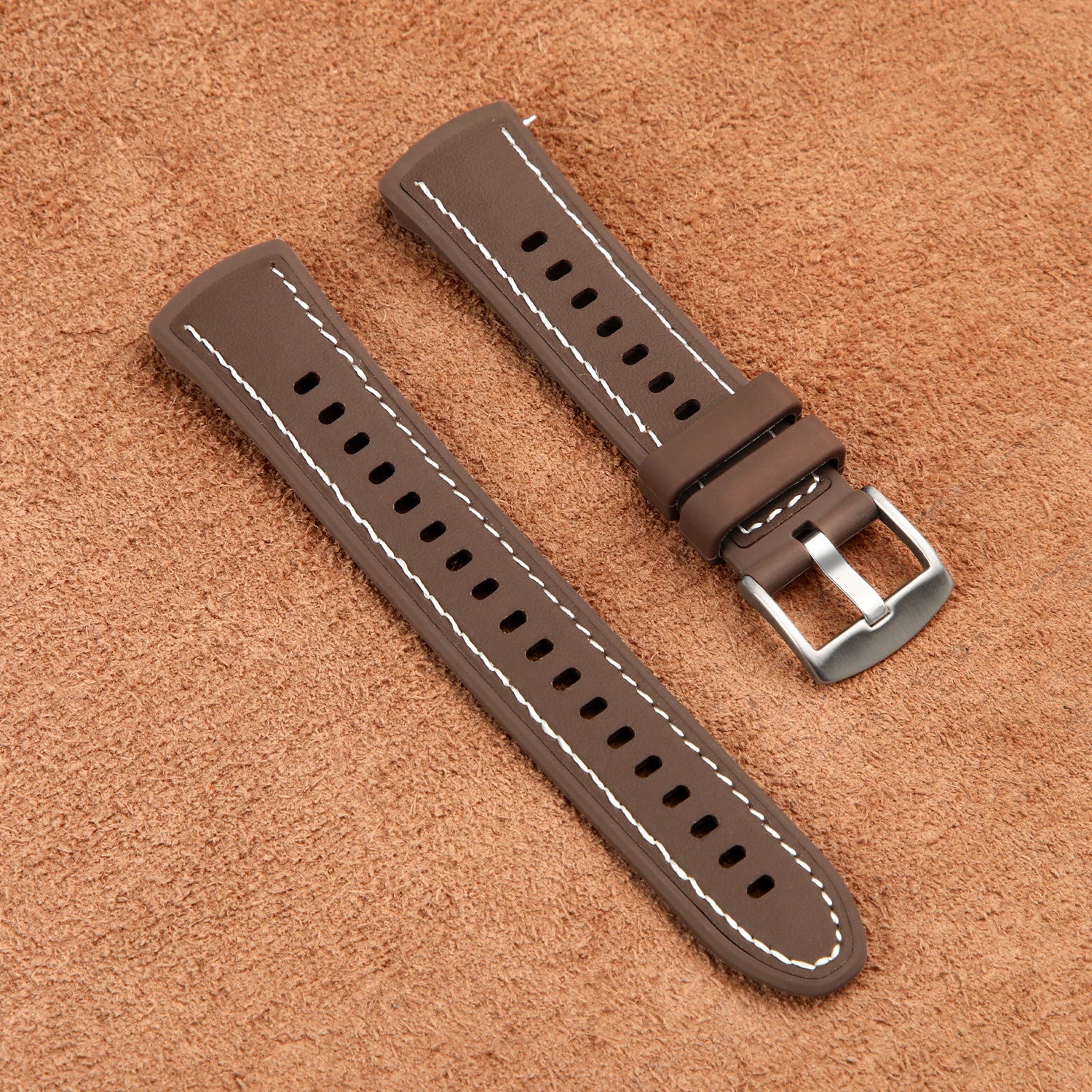 Huawei Watch 5 - 42mm Leather Hybrid Strap 'Perfect Fit' (Brown)