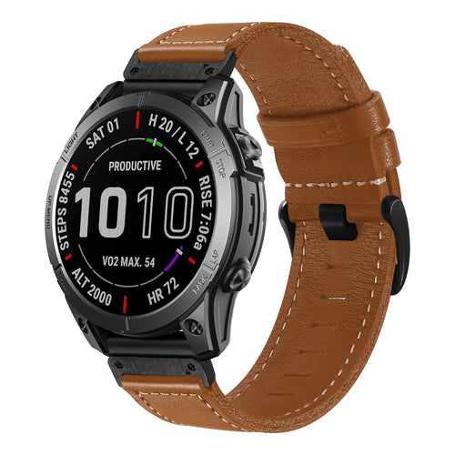 Garmin Descent Mk3i - 51mm Premium Leather Strap (Brown)