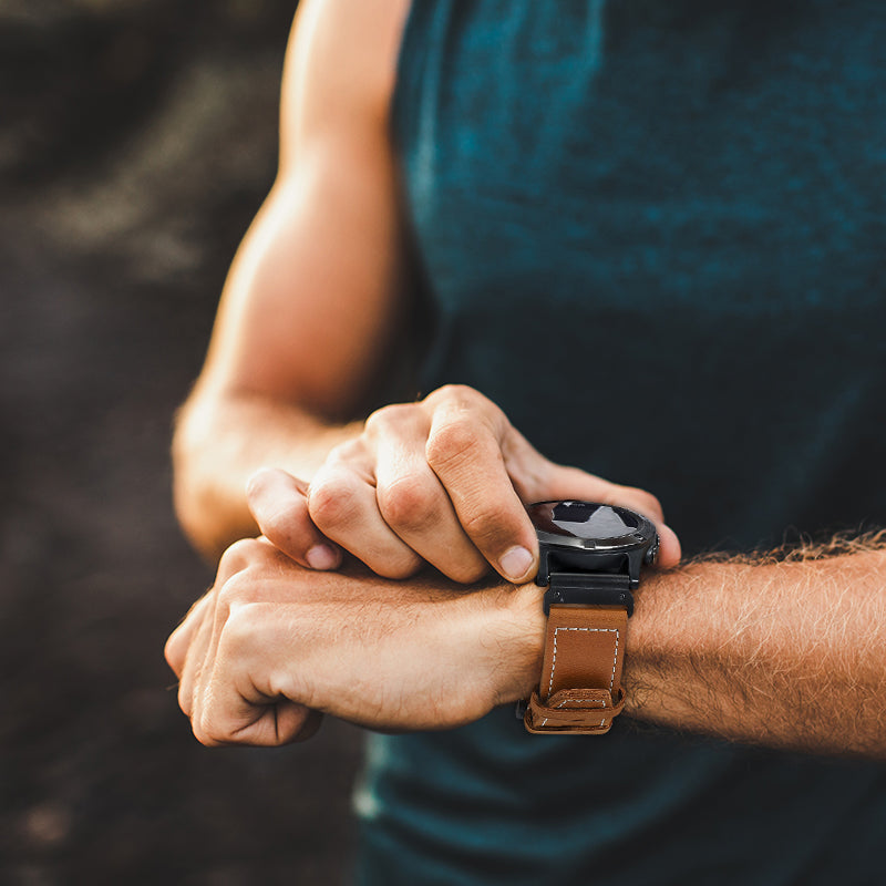 Garmin Instinct 3 - 45mm Premium Leather Strap (Brown)