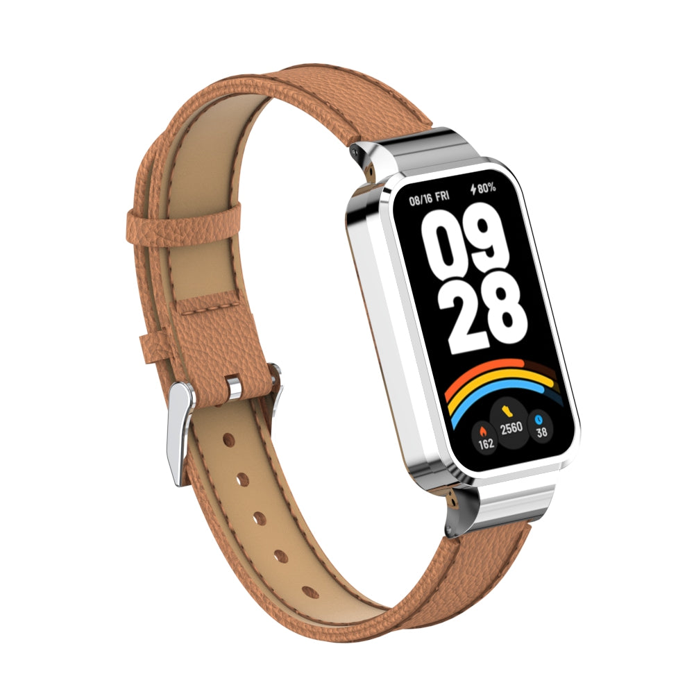 smart band 9 active leather strap brown