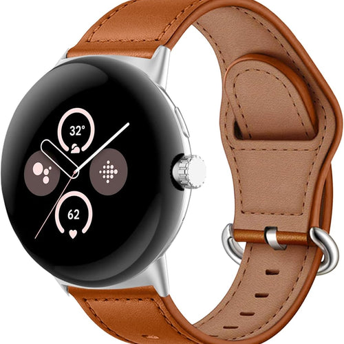 Google Pixel Watch 3 - 41mm Leather Buckle Strap (Brown)