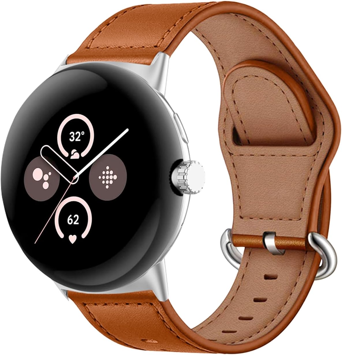Google Pixel Watch 3 - 41mm Leather Buckle Strap (Brown)