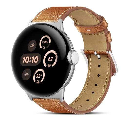 Google Pixel Watch 4 - 45mm Modern Leather Strap (Brown)