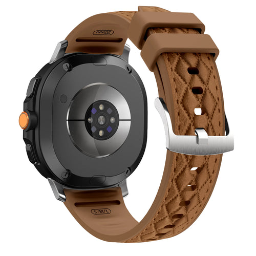 Samsung Galaxy Watch 8 - 40mm Diamond Leather Hybrid Strap (Brown)