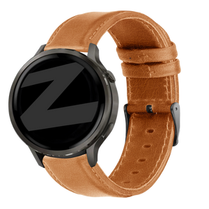 Bandz Garmin Forerunner 255 Leather Strap 'Classic' (Brown)