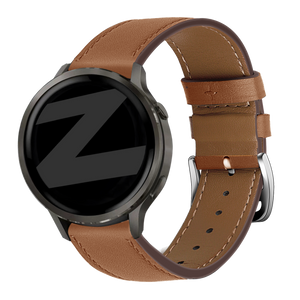 Bandz Garmin Forerunner 265 Leather Strap 'Deluxe' (Brown)