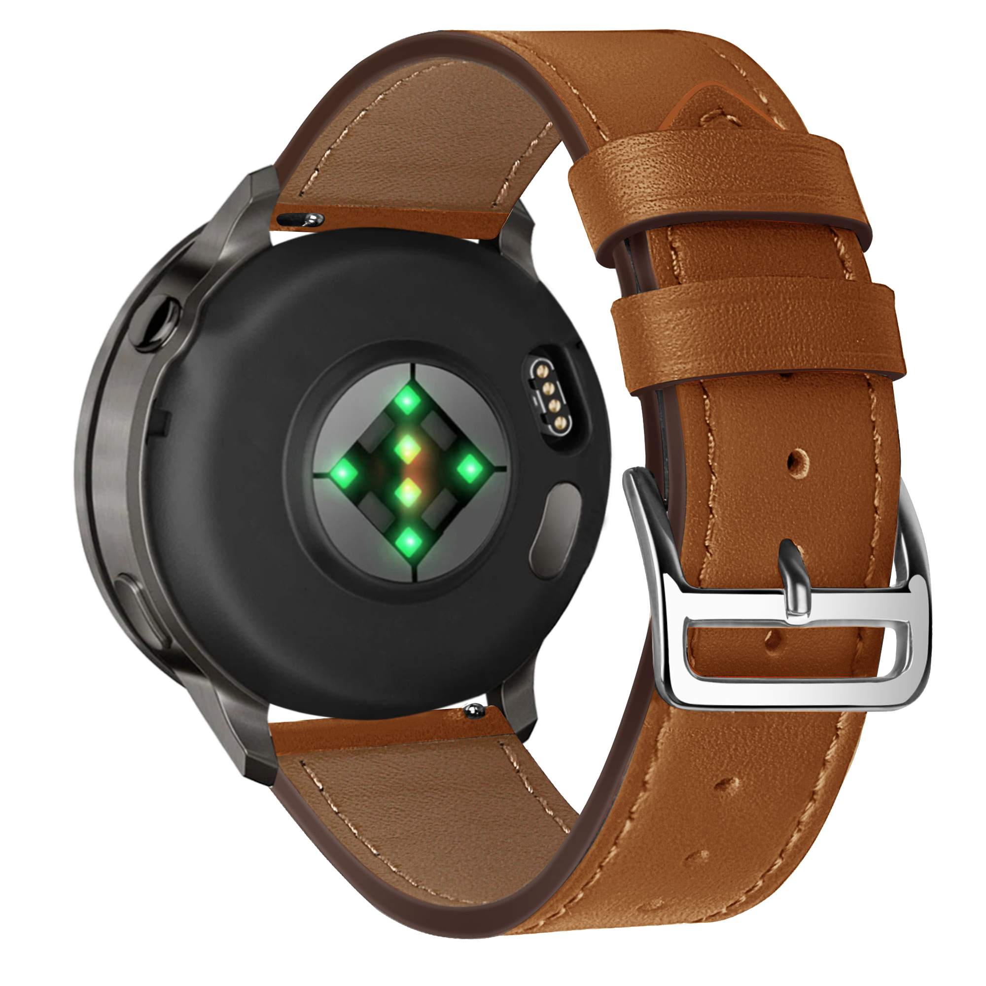 Bandz Garmin Forerunner 255 Leather Strap 'Deluxe' (Brown)