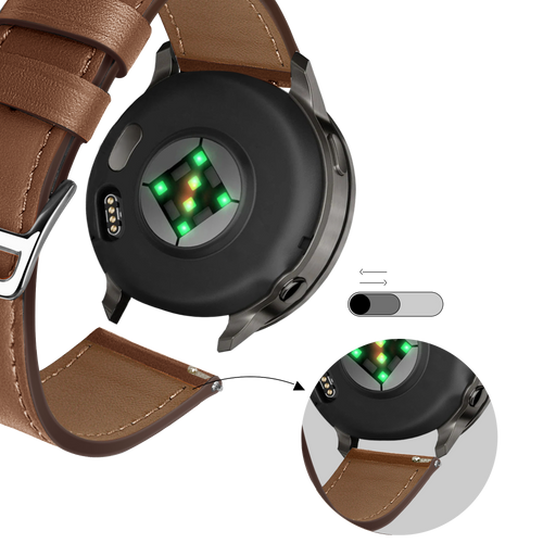 Bandz Garmin Vivoactive 6 Leather Strap 'Deluxe' (Brown)