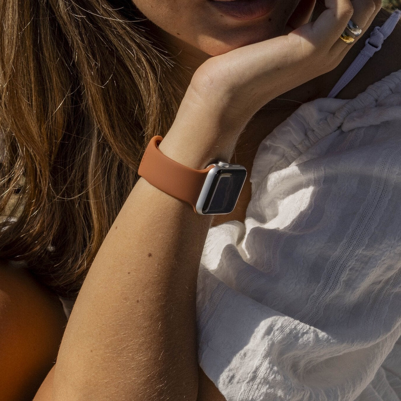 xoxo Wildhearts Apple Watch Silicone Strap (Brown)