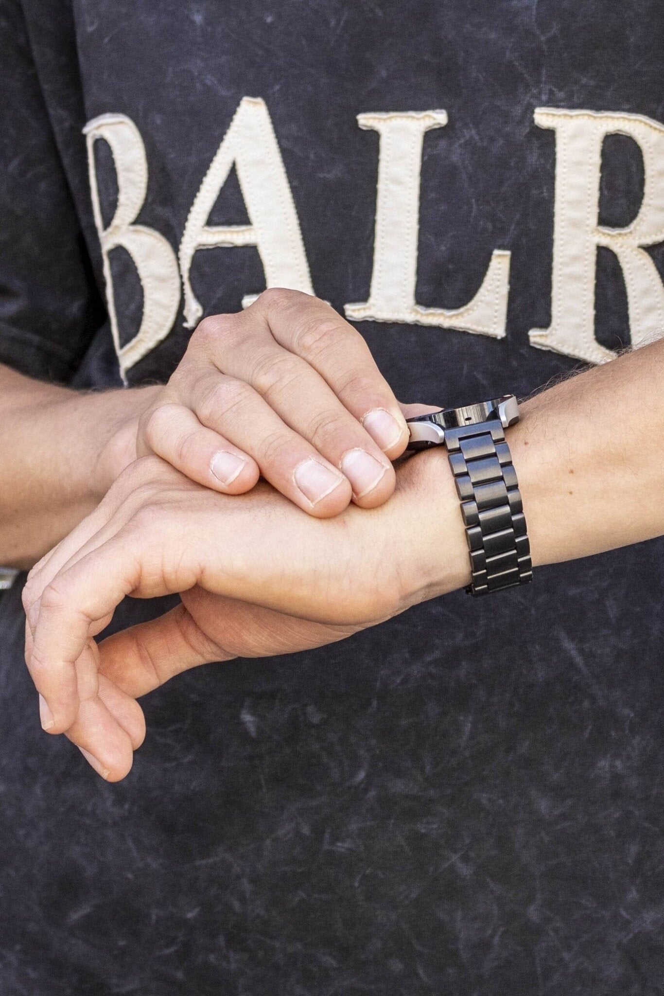 BALR Amazfit GTS 2 Steel Link Strap (Black)