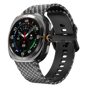 Carbon Fibre Samsung Galaxy Watch Ultra Silicone Strap