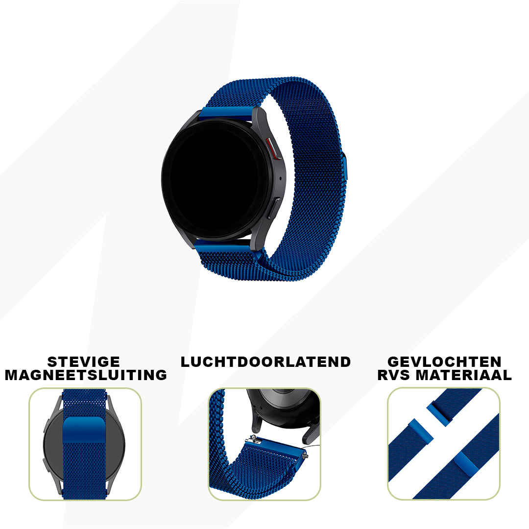 Bandz Garmin Vivoactive 3 Milanese Loop Strap (Blue)