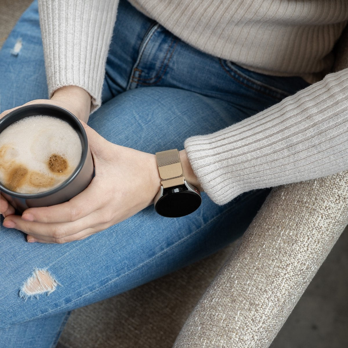 Withings ScanWatch 2 - 42mm Milanese Strap (Champagne Gold)