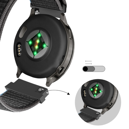 Bandz Garmin Venu 4 - 45mm Nylon Loop Strap (Charcoal)