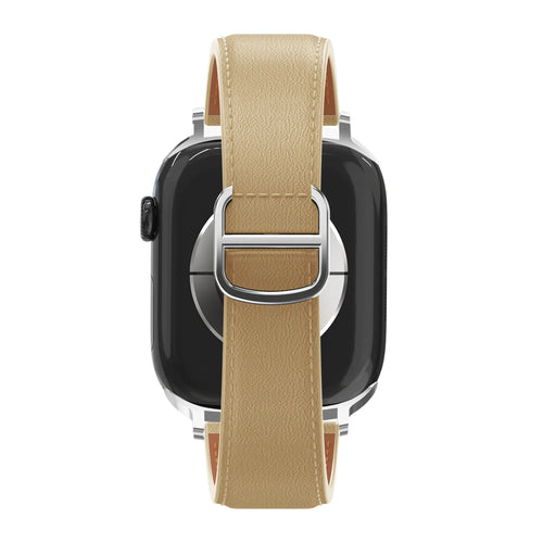 Bandz Apple Watch Leather Strap 'D-Type' (Creme)