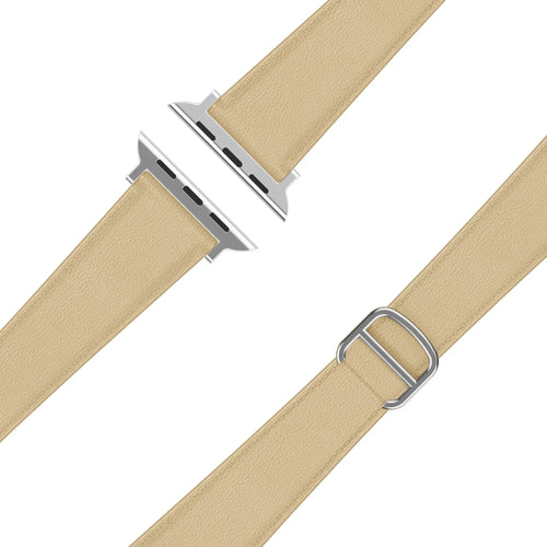 Bandz Apple Watch Leather Strap 'D-Type' (Creme)