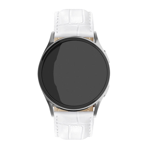 Oppo Watch X Leather Crocodile Grain Strap (White)
