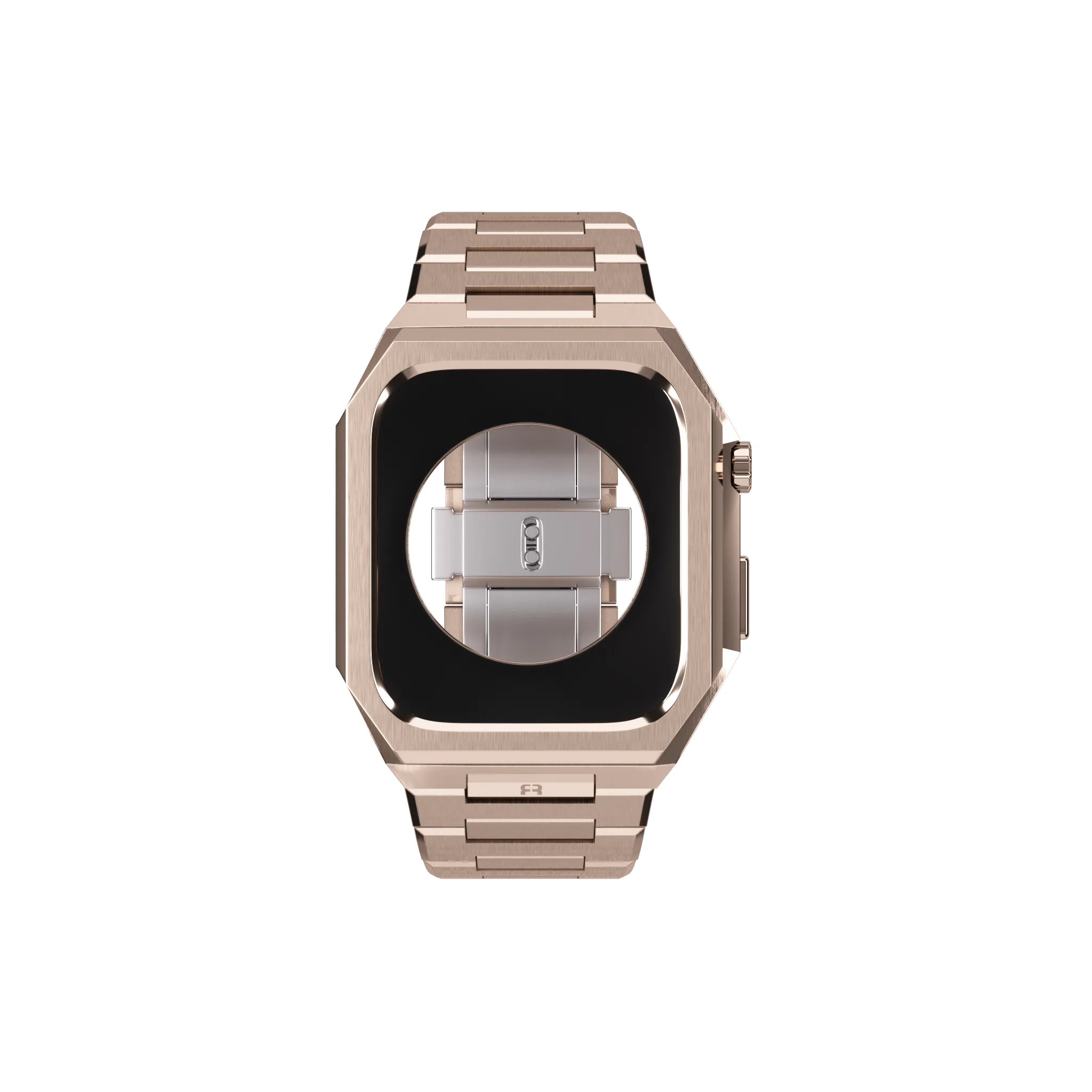 Reqior Apple Watch 45mm Case with Steel Strap 'Nautilus' (Rose Gold)