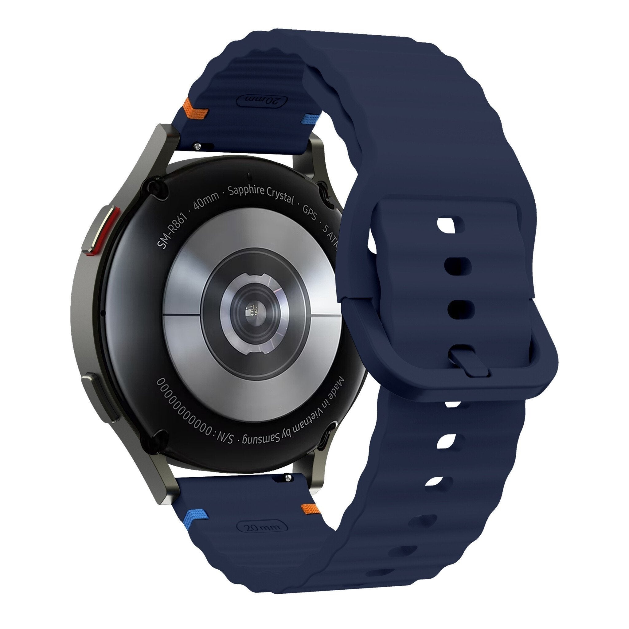 TicWatch 22mm Wave Silicone Band (Dark Blue)