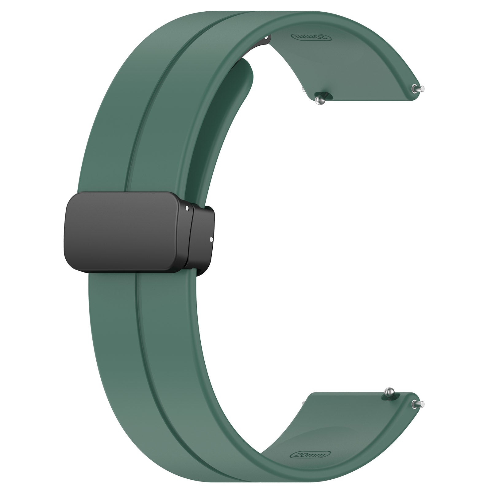 Withings ScanWatch Nova D-Buckle Silicone Strap (Dark Green)