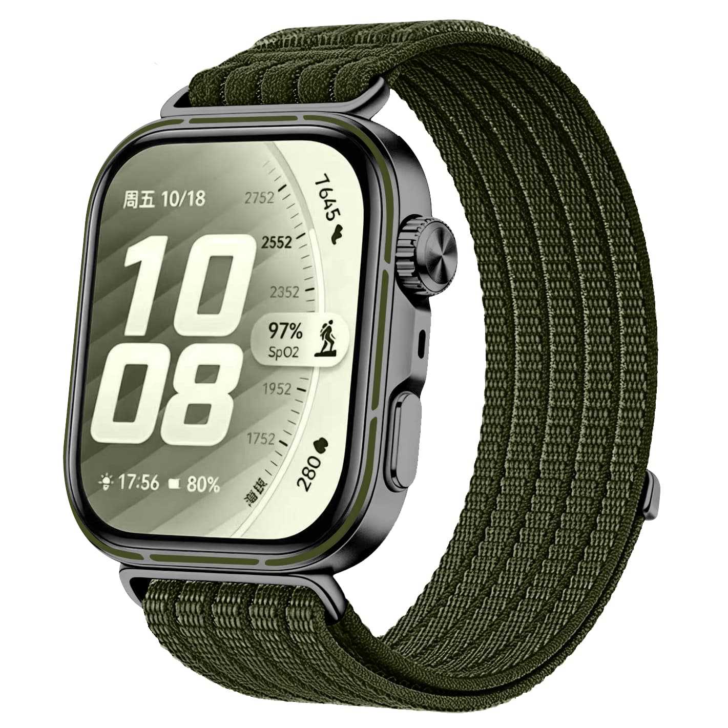 Huawei Watch Fit 4 Pro Ultra Thin Nylon Strap (Dark Green)