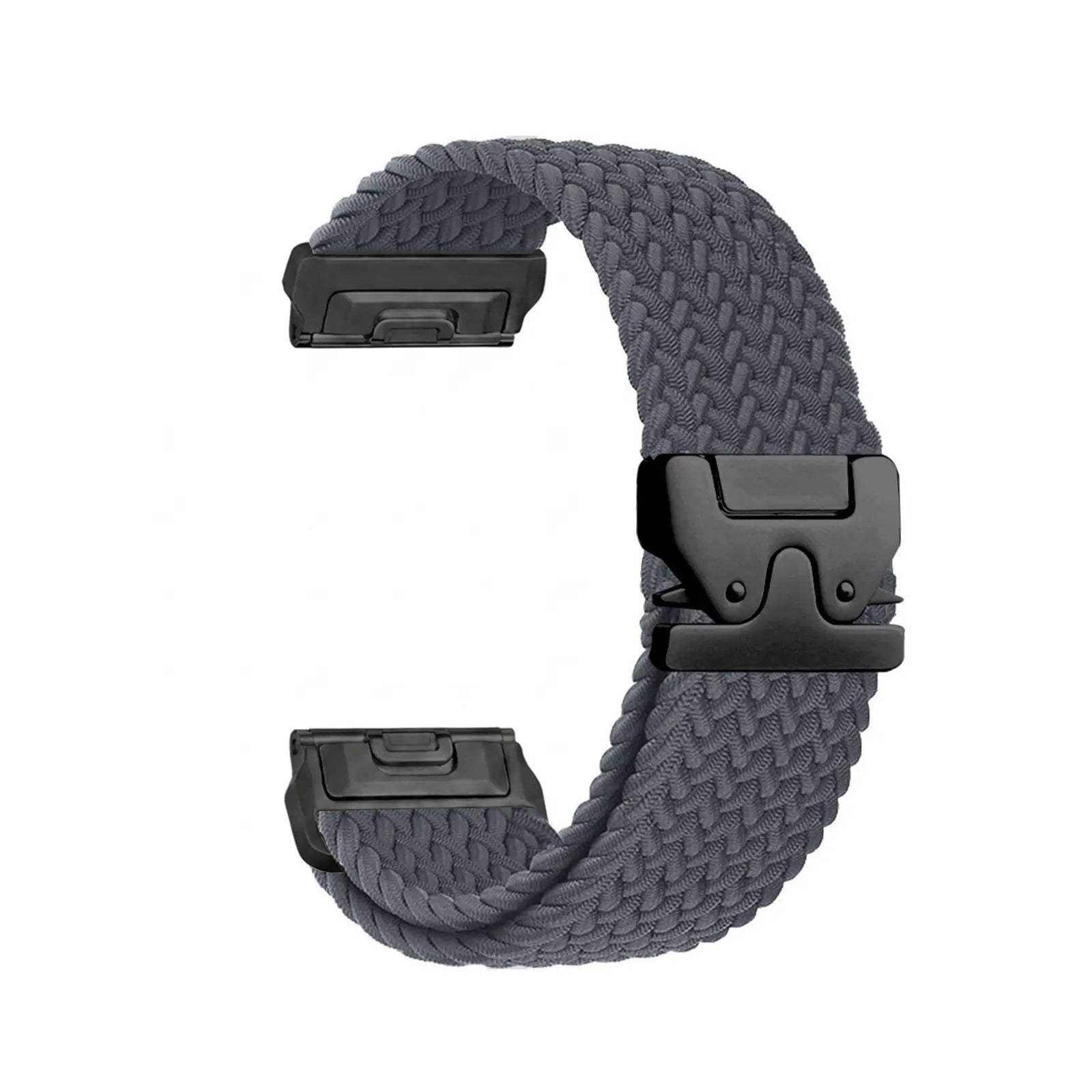 Garmin Quatix 8 Pro - 47mm Braided Strap P-Buckle (Dark Grey with Black)