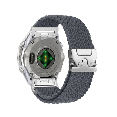 Garmin Quatix 8 Pro - 47mm Braided Strap P-Buckle (Dark Grey with Silver)