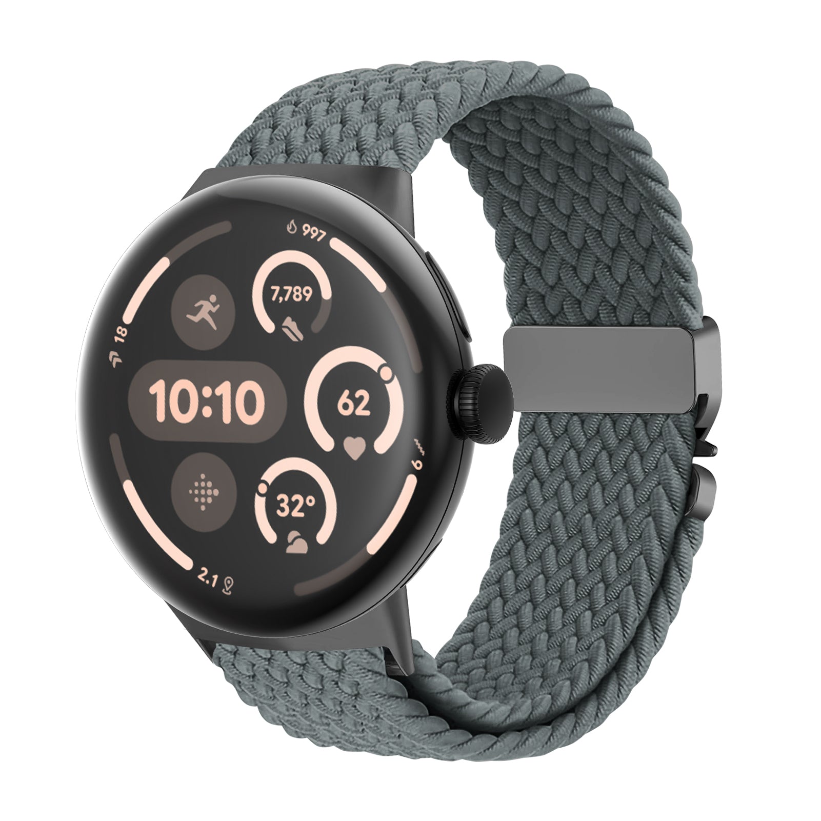 Google Pixel Watch 4 - 45mm Braided Strap with P-Buckle (Grey)
